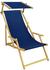 Erst-Holz Liegestuhl blau Gartenliege Sonnenliege Sonnendach Strandstuhl Buche klappbar 10-307 N S