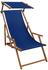 Erst-Holz Liegestuhl blau Gartenstuhl Deckchair Buche Strandstuhl Sonnendach Sonnenliege 10-307 S