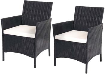 Mendler Gartensessel Halden 2er-Set creme