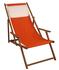 Erst-Holz Strandstuhl terracotta Gartenstuhl Sonnenliege Deckchair Buche dunkel Kissen klappbar 10-309 KH