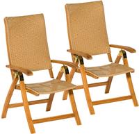 MERXX Gartenstuhl "Capri" (Set) 2 Stk.2er Set, Akazie/Polyrattan, klappbar, natur