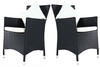 Outflexx 2er Set Sessel schwarz Polyrattan inkl. Kissen + Polster grau (2x2035)
