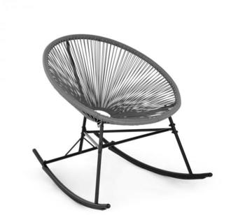 Blumfeldt Roqueta Rocking Chair Retro Design 4mm Mesh Grey