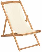 vidaXL Liegestuhl Teak 56x105x96 cm Creme