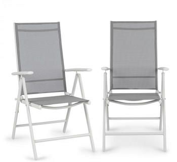 Blumfeldt Almeria Folding Chair Set of 2 59.5 x 107 x 68 cm Comfort Mesh white