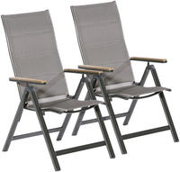 MERXX Gartenstuhl "Trivero" (Set) 2 Stk.2er Set, Alu/Textil, klappbar, braun