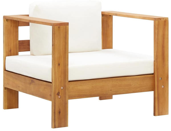 vidaXL Garden Chair With Creme Cushion
