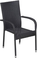 TrendLine Gartenstuhl Malta Stapelstuhl Polyrattan schwarz Gartenm&ouml;bel