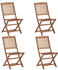 vidaXL Foldable Garden Chair Acacia 4 Pieces