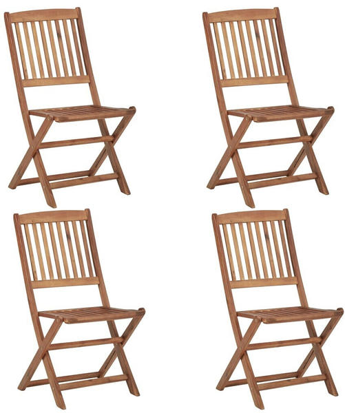 vidaXL Foldable Garden Chair Acacia 4 Pieces