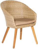 MERXX Gartenstuhl "Arrone" (Set) 2 Stk.2er Set, Alu/Polyrattan/Akazie, beige, inkl.