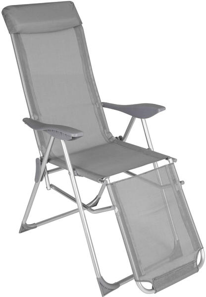 TecTake 2 Aluminium Gartenstühle mit Kopfteil und Fußteil grau (TT402763)