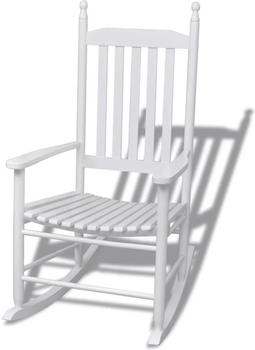 vidaXL Schaukelstuhl mit gebogener Sitzfläche weiß (40858)