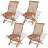 vidaXL Solid Teak Folding Garden Chairs - 4pcs