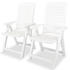 vidaXL Plastic White Reclining Garden Chairs - 2pcs