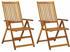 vidaXL Solid Acacia Reclining Garden Chairs