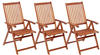 vidaXL Solid Acacia Reclining Garden Chairs - 3pcs