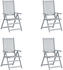 vidaXL Solid Acacia Reclining Garden Chairs (White) - 4pcs