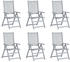 vidaXL Solid Acacia Reclining Garden Chairs (White) - 6pcs