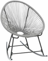 vidaXL Schaukelstuhl Mondstuhl Grau Poly Rattan