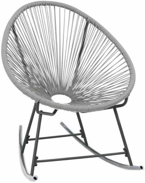 vidaXL Outdoor Rocking Moon Chair Poly Rattan - Grey