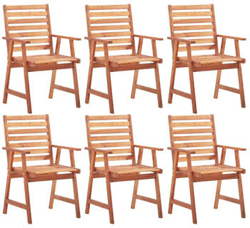 vidaXL Outdoor Dining Chairs Solid Acacia Wood 6 pcs - Brown