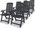 vidaXL Reclining Garden Chairs Plastic Anthracite - Grey (6pcs)