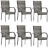 vidaXL Stackable Outdoor Chairs Poly Rattan - Grey (6pcs)