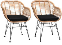 CASARIA&reg; Korbsessel Gartenst&uuml;hle 2er Set Bali Polyrattan