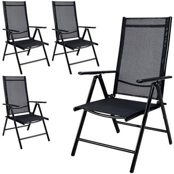 Casaria Bern Gartenstuhl Klappbar Aluminium anthrazit 4er-Set