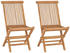 vidaXL Solid Teak Folding Garden Chairs - 2pcs