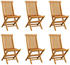 vidaXL Solid Teak Folding Garden Chairs - 6pcs