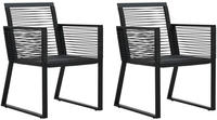 vidaXL Gartenst&uuml;hle 2 Stk. Schwarz PVC Rattan