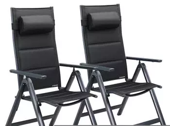 Casaria Bern Premium Gartenstuhl 2er-Set anthrazit