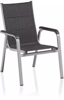 Kettler BASIC PLUS PADDED Stapelsessel silber/ anthrazit meliert