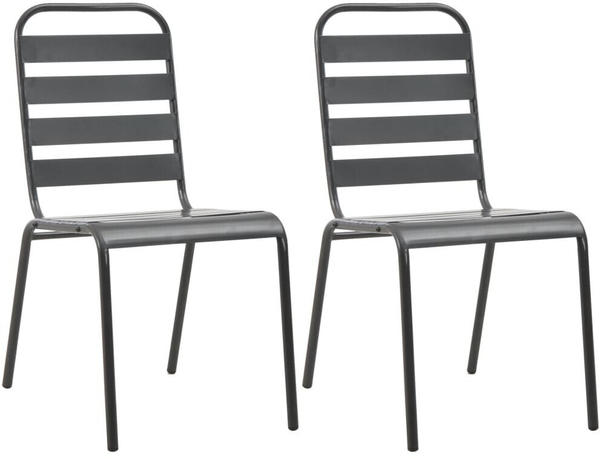 vidaXL Stackable Garden Chair Steel (2 Pieces)