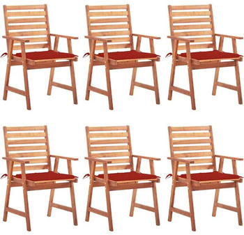 vidaXL Garden Dining Chair 6-Pc red