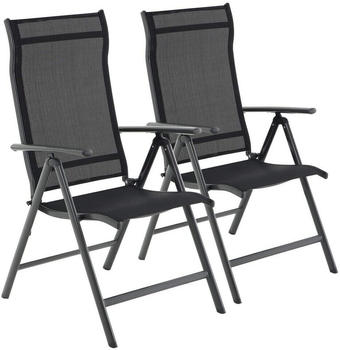 Songmics Gartenstuhl 2 Stück schwarz