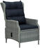 vidaXL Verstellbarer Gartensessel + Fußhocker Poly Rattan (31330)