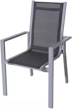 Outflexx Stapelsessel Alu/Textilene silber/grau