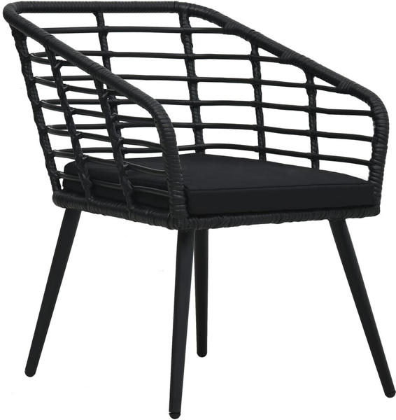 vidaXL Garden Chair Black Resin (Set of 2)