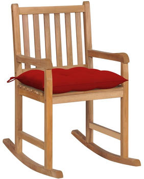 vidaXL Rocking Chair Teak (58x92.5x106cm) red
