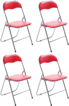 CLP 4er Set Klappstuhl Felix rot/silber