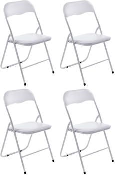 CLP 4er Set Klappstuhl Felix wei&szlig;/wei&szlig;