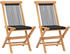 vidaXL Foldable Garden Chair in Solid Teak (2 Pieces)