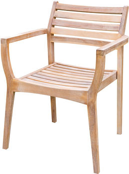 Outflexx Armlehnensessel natur/beige Akazie 60x55x84cm stapelbar (TP-202021)