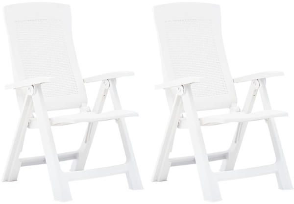 vidaXL Verstellbare Gartenstühle 2 Stk. Weiß