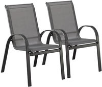 MERXX Gartenstuhl "Amalfi" (Set) 2 Stk.2er Set, Alu/Textil, stapelbar, anthrazit