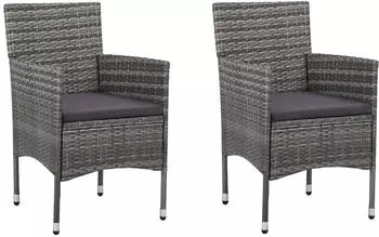 vidaXL Gartenstuhl Polyrattan 2 St&uuml;ck grau (46180)