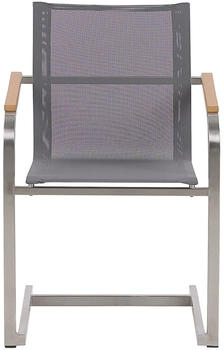 Beliani Gartenstuhl Edelstahl 6er Set grau